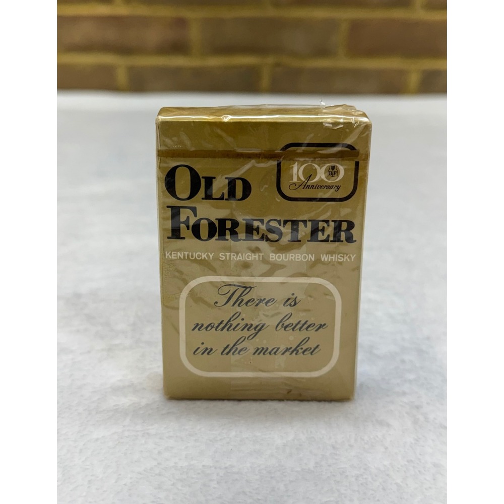 Vintage Old Forester Bourbon 100th Anniversary Playing Cards Sealed Gold Deck
